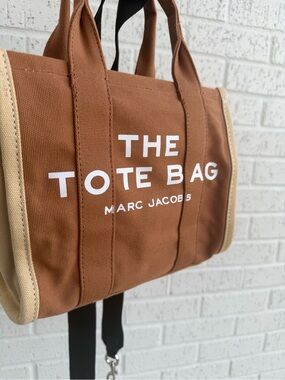 Marc Jacobs Brown Canvas 'The Tote Bag' with Cream Trim